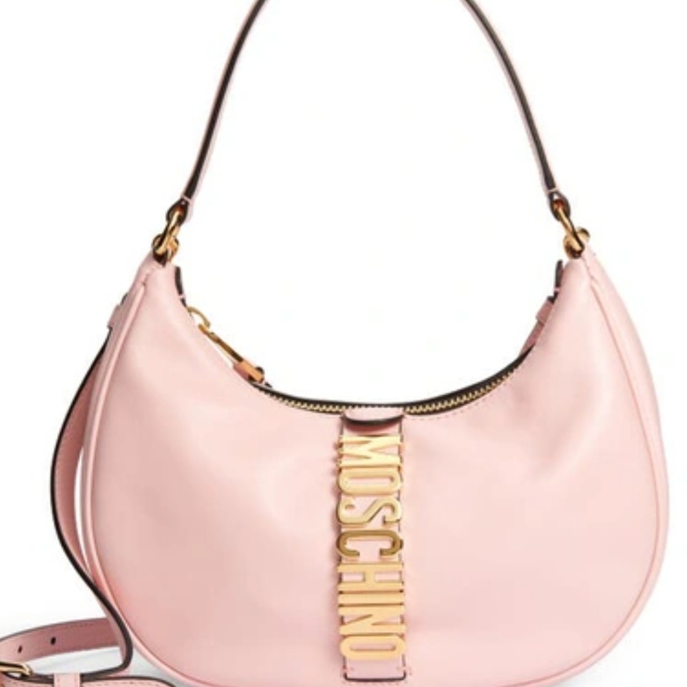 Moschino pink Shoulder Bag Real Leather 100% Authentic
